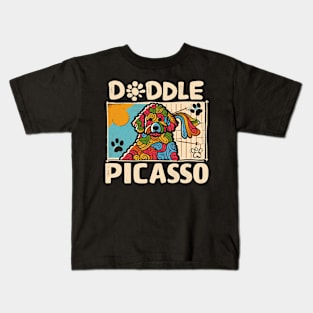 "Doodle Picasse" Goldendoodle Kids T-Shirt